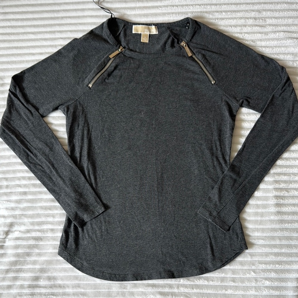 MICHAEL Michael Kors Women's Long Sleeve Top - Dark Gray